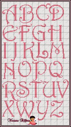 a cross stitch pattern with the letters and numbers