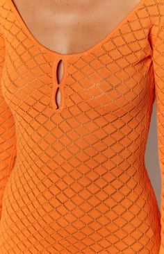 Our Style No.SW067 90%Rayon. 9%Nylon. 1%Spandex Very Stretchy Made in China Gentle Dry Clean Only Spring Stretch Nylon Bodycon Dress, Fitted Long Sleeve Nylon Dress, Summer Long Sleeve Elastane Bodycon Dress, Summer Bodycon Dress With Long Sleeves, Orange Stretch Bodycon Dress With Long Sleeves, Orange Long Sleeve Stretch Bodycon Dress, Orange Knit, Prom Midi Dress, Day To Night Dresses