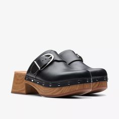 WOMENS Sivanne Sun Black Leather Mules | Clarks US Black Leather Mules, Leather Mules, Latest Trends, Black Leather, Sun, Range, Sandals, Leather, Black