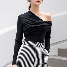 This is perfect for those who are looking for a clothing for a good price. It is fashionable, stylish, and it will look great on anyone who wears it. Do you wanahavit? SIZE S:Bust:72cm,Waist:60cm,Sleeve length:44-55cm,Length:60cm M:Bust:76cm,Waist:64cm,Sleeve length:45-56cm,Length:61cm L:Bust:80cm,Waist:68cm,Sleeve length:46-57cm,Length:62cm Note: 1 inch = 2.54 cm, 1 cm = 0.39 inch note: measurement by hands allow 2-3cm errors which is normal Trendy T-shirt With Asymmetrical Hem For Spring, Trendy Asymmetrical Hem T-shirt For Spring, Trendy Spring T-shirt With Asymmetrical Hem, Trendy Asymmetrical Hem T-shirt For Summer, Trendy Asymmetrical Stretch T-shirt, Casual Black Top With Asymmetrical Neckline, Trendy Tops With Asymmetrical Hem For Night Out, White Tops With Asymmetrical Neckline For Night Out, White Top With Asymmetrical Neckline For Night Out