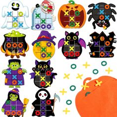 halloween tic - tac - toe board game for kids