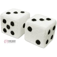 two white dices with black spots on them