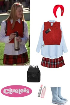 Cher Cluesses Outfits, Clueless Inspo Outfit, Cher Style Clueless, Cher Clueless Inspired Outfits, Cher Inspired Outfits Clueless, Cher Horowitz Aesthetic Outfits, 1995 Fashion Outfits, Cher Horowitz Outfit Inspiration, Tai Clueless Outfits