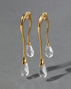 Lucite Front Back Double Drop Earring- Gold Photo | Long Drop Earrings Gold Crystal Drop Earrings, Alexis Bittar Earrings, Alexis Bittar Jewelry, Front Back Earrings, Jewelry Tips, Clear Earrings, Long Drop Earrings, Alexis Bittar, Drop Earring