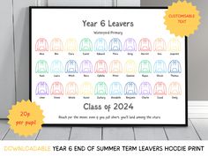 the class of summer term leavers printable poster is displayed on a white background