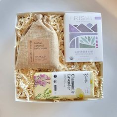 Relax and unwind with this rejuvenating Herbal Spa Gift Box. It includes a soothing herbal oatmeal bath soak, a calming lavender mint tea, and a chamomile lavender chocolate bar. Perfect for pampering yourself or a loved one, this gift box provides a spa-like experience at home. Supporting four women owned small business! Oatmeal Bath Soak, Lavender Chocolate, Oatmeal Bath, Custom Corporate Gifts, Four Women, Spa Gift Box, Mint Tea, Spa Gift, Bath Soak