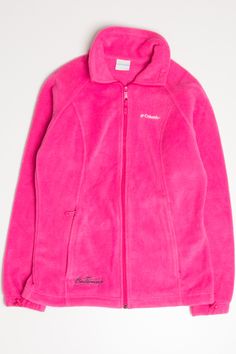 Pink Budweiser Embroidered Columbia Fleece Zip Up Jacket Pink Fleece Outdoor Outerwear, Pink Fleece Jacket For Outdoor Activities, Pink Fleece Outerwear For Outdoor, Pink Fall Fleece Jacket For Sports, Pink Winter Sports Fleece Jacket, Pink Fleece Jacket For Fall Sports, Pink Fleece Jacket For Winter Sports, Casual Pink Fleece Jacket For Outdoor Activities, 90s Jacket