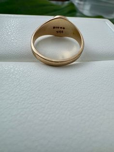 Vintage Birks 10k Yellow Gold Signet Ring (Initials MH or MTH) Size 4 Size 4 can be resized for fee 2.4g marked 10k marked Birks face measures 8.6mm band measures 2.3mm At GOLDINRICH, we specialize in sourcing rare, one-of-a-kind vintage, estate, antique, and some contemporary pieces. Each item is thoroughly tested for authenticity. Once an item is gone, it's unlikely to be sourced again, so don’t miss out on your unique find. Shopping vintage not only provides a unique piece filled with charact Gold Signet Ring, Timor Leste, Turks And Caicos Islands, Signet Ring, Accessories Jewelry, Ring Necklace, Necklaces Bracelets, Apparel Accessories, Vintage Jewelry