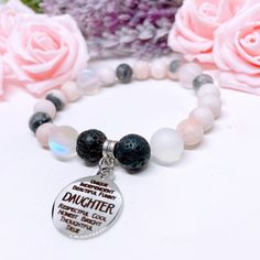 Daughter Sentiments Charm Bracelet: A Heartfelt Tribute to Your Daughter The Daughter Sentiments Charm Bracelet is a touching way to celebrate the special bond between a parent and their daughter. Featuring meaningful charms that represent love, pride, and cherished memories, this bracelet serves as a constant reminder of how much your daughter means to you. Whether given as a gift for a birthday, special occasion, or simply to show your love, this bracelet is a beautiful symbol of the connectio 5 Second Rule, Black Labradorite, Trending Bracelets, Beautiful Symbols, Birthday Special, Gemstone Meanings, Rhinestone Bracelet, Lava Stone, Cherished Memories