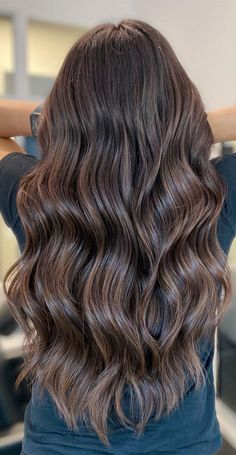 hair color inspo, hair color ideas, brunette hair color Dark Brown Hair With Light Brown High, Demintional Brown Hair, Light Chocolate Brown Balayage, Teddy Bear Highlights On Dark Brown Hair, Winter Hair Ideas For Brunettes, Brunette Ashy Balayage Hair, Suddle Highlights Dark Hair, Late Brunette Hair, Teddy Brunette Hair