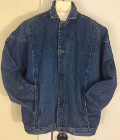 Vintage Men's Denim Jacket from Cherokee.  Point Collar, Metal Button Front & at Long Sleeve Cuffs, Slouchy Sleeves, Roomy Pocket Front, Top-Stitching Throughout, 100% Cotton.  No Size Tag - Medium? Large?  Measurements - FLAT across Chest 24", FLAT Across Waist 19", Length (shoulder to hem) 25-1/2".  Slight Signs of Wear - Otherwise in GREAT Condition!  Very Cool Jacket! Shipping within the USA:  FREE!!!  Ships Worldwide:  See Calculated Rates in shipping information.  Buyer is responsible for Vintage Dark Wash Button-up Denim Jacket, Vintage Denim Outerwear With Button Closure, Vintage Denim Outerwear, Vintage Button-up Dark Wash Denim Jacket, Vintage Washed Button-up Denim Jacket, Vintage Medium Wash Button-up Denim Jacket, Vintage Button-up Medium Wash Denim Jacket, Vintage Denim Jacket With Button Closure, Vintage Denim Jacket With Buttons For Winter