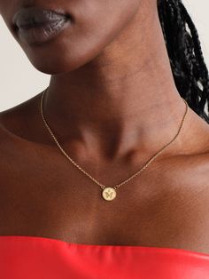 Foundrae's necklace is a reminder that "joy is fulfilling what we are meant to be". Handmade from 18-karat gold, it's strung with a dainty pendant that features a diamond-encrusted spade and butterfly. Adjust the length between 14- and 16-inches, depending on your neckline. Elegant 14k Yellow Gold Coin Necklace, Luxury Custom Necklace In Yellow Gold, Hallmarked Yellow Gold Necklace, Hallmarked Gold Plated Charm Necklaces, Gold Plated Hallmarked Charm Necklaces, Elegant Sterling Silver Coin Necklace In Yellow Gold, Fine Jewelry Recycled Gold Medallion Necklace, Yellow Gold Round Pendant Coin Necklace Fine Jewelry, Fine Jewelry Recycled Gold Pendant Necklace