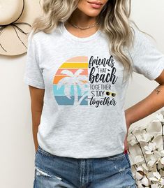 Girls Trip Beach Shirts, Custom Friends Shirt, Friends Bachelorette Shirt, Girls Weekend Tshirts, Beach Vacation Shirts, Beach Life Shirt - Etsy Beach Vacation Shirts, Gang Group, Friends Bachelorette, Vacation Shirts Beach, Girls Gang, Matching Tshirts, Bachelorette Shirt, Girls Trip Shirts, Girls Vacation