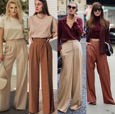 Pants Outfit Work, Marlene Hose, Wide Leg Pants Outfit, Clothing Tips, Home Wear Women, Fashion Fail, Fashion Aesthetics, Stylish Work Outfits