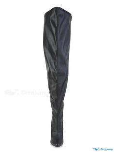 OrcaJump - Black Thigh High Boots for Women - Pointed Toe, Zipper Closure, Sequin Embellishments, and Stiletto Heel - Ideal for Rave Clubs and Evening Events Black Over-the-knee Boots With Zipper Closure, Fitted Black Knee-high Boots With Zipper, Formal Black Knee-high Boots With Zipper Closure, Fitted Black Boots With Side Zipper, Black Thigh High Boots, Summer Toes, Pointed Boots, Black Thigh High, Club Style