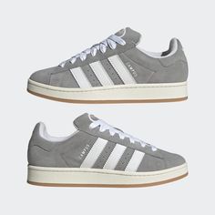 Adidas Campus 00s Grey, Campus 00s Grey, Campus 00s Shoes, 00s Shoes, Adidas Campus Shoes, Campus Adidas, Birkenstock Clogs, Pretty Sneakers, Shoes For School