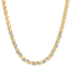 Our Small Double Dome Tennis Necklace with Diamond Pave Accents is handcrafted in 18-karat gold and features a classic, elegant design. Taking design inspiration from our Double Dome ring, this necklace is further elevated with the addition of 1.44 carats of white pave diamonds set on alternating links. A layer and leave on necklace we can't get enough of, this piece instantly upgrades your everyday style. Necklace measures 15 inches in length Carat weight: 1.44 ct Diamond color is G-H Diamond c Luxury Formal Chain Necklace With Diamond Accents, Luxury Chain Necklace With Diamond Accents For Formal Occasions, Luxury Chain Necklace With Diamond Accents For Formal Events, Anniversary Yellow Gold Diamond Chain Necklace, Elegant Diamond Necklace With Chain, Luxury Yellow Gold Chain Necklace With Brilliant Cut, Elegant Diamond Chain Necklaces, Formal Diamond Necklace With Chain, Formal Yellow Gold Diamond Necklace With Chain