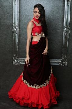 Shop for Archana Kochhar Red Velvet Pre-draped Ruffle Saree With Blouse for Women Online at Aza Fashions Red Pre-draped Saree With Ruffles, Designer Red Pre-draped Saree With Ruffles, Bollywood Style Red Lehenga With Ruffles, Red Bollywood Saree With Ruffles, Bollywood Red Lehenga With Ruffles, Traditional Red Lehenga With Ruffles, Red Ruffled Lehenga For Diwali, Festive Red Lehenga With Ruffles, Party Wear Draped Lehenga For Festivals