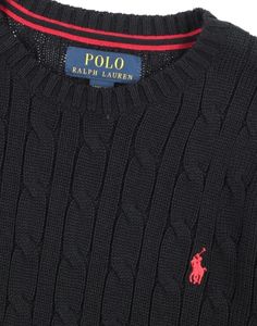 100% Cotton.knitted, cable stitch, lightweight knit, brand logo, round collar, long sleeves, no pockets, wash at 30° c, dry cleanable, bleachable, do not tumble dry, iron at 110° c max, solid color, large sized Black Cable Knit Crew Neck Top, Black Cotton Cable Knit Sweater, Polo Ralph Lauren Sweater, Cable Stitch, Ralph Lauren Sweater, Sweaters Knitwear, Baby Sweaters, Lightweight Knit, Personal Shopping