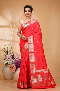 Elevate your ethnic wardrobe with this Exquisite Handwoven Banarasi Saree, a masterpiece of traditional Indian craftsmanship. Made from premium quality silk, this saree features intricate Zari work that showcases the rich cultural heritage of Banaras. Perfect for weddings, festivals, and special occasions, this Banarasi saree exudes elegance and sophistication. Each saree is meticulously handcrafted by skilled artisans, ensuring that every piece is unique and of the highest quality. The luxurious silk fabric drapes beautifully, providing a timeless and graceful look. The rich colors and detailed patterns make this saree a standout choice for any festive celebration or formal event. Saree Type: Premium Quality Satin Banarasi Pure Silk Saree Length: 5.5 Meters Blouse Piece : 1 Meters Saree F Art Silk Pre-draped Saree With Pallu For Rituals, Traditional Art Silk Pre-draped Saree For Rituals, Chanderi Traditional Wear For Rituals, Paithani Silk Traditional Wear With Zari Weaving For Eid, Chanderi Traditional Wear For Eid Rituals, Bollywood Style Art Silk Saree For Rituals, Bollywood Art Silk Saree For Rituals, Silk Traditional Wear For Eid Rituals, Unstitched Silk Traditional Wear For Rituals