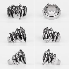 Take a bite out of fashion with this beastly brushed staineless steel ring. Monster Teeth, Beast Monster, Tooth Ring, Motorcycle Chain, Party Models, Men Rings, Biker Rings, Coin Ring, Stainless Steel Ring