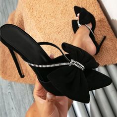 Cute Heels Classy, Stylish Shoes Heels, High Hill Shoes, Black Glitter Heels, Mules Women, Pretty Shoes Sneakers