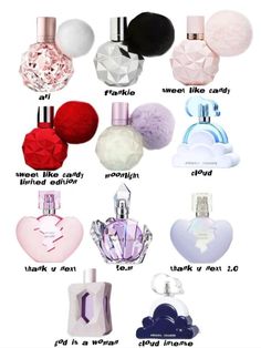 All Victoria Secret Perfumes, Perfume Collection Names, Ariana Grande Perfume Collection, Ariana Grande Perfumes, Parfum Victoria's Secret, Expensive Perfume, Perfume Organization