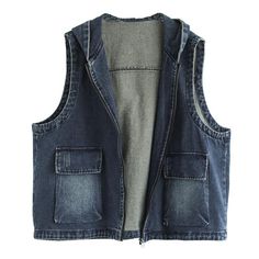 Chaleco Casual, Denim Waistcoat, Sleeveless Waistcoat, Denim Pocket, Pocket Hoodie, Comfortable Room, Sleeveless Vest, Cup Size, Fall Wardrobe