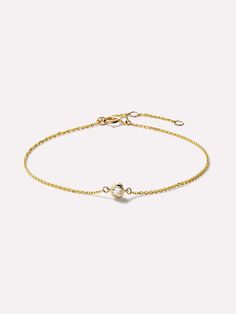 Gold Chain Bracelet - Gold Diamond Bracelet Elegant Recycled Gold Bracelet, Timeless Yellow Gold Bracelet With Single Diamond, Yellow Gold Bracelets With Cable Chain, Diamond Cable Chain Bracelet In Yellow Gold, Yellow Gold Bracelet With Single Diamond, Classic Gold Bracelet With Single Diamond For Everyday, Yellow Gold Diamond Bracelets With Adjustable Chain, Minimalist Yellow Gold Chain Bracelet With Ethical Diamonds, Timeless Diamond Bracelets With Tarnish Resistance