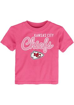 Once again, our Kansas City Chiefs have clinched the AFC West Division Champion title! Shop Chiefs Youth, Womens and Mens Division Champs shirts. Accompany your Division Champions gear with Chiefs Division Champs hats, winter KC socks and Chiefs gloves to stay warm for those freezing football gamedays. Shop more Chiefs apparel at a nearby KC Chiefs Rally House or order online to get ready for Wild Card Weekend, because We Own the West! Go Chiefs!--You know you're a true fan when you open your Sporty Pink T-shirt With Logo Print, Pink Tops With Team Logo For Sports Season, Pink Sports Top With Team Logo, Sports Top With Team Logo In Pink, Pink Crew Neck T-shirt For Sports Events, Sports Team Name Pink T-shirt, Casual Pink Tops With Team Logo, Pink Crew Neck T-shirt For Game Day, Pink Team Spirit Tops For Fan Gear