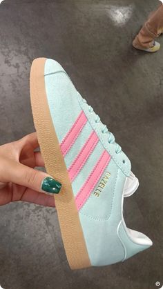 Preppy Adidas Shoes, Adidas Sambas Pink, Pink And Blue Adidas Samba, Addidas Shoes Pink, Trendy Pink Adidas Sneakers, Leopard Print Adidas, Samba Og Shoes, Rose Adidas, Pretty Sneakers