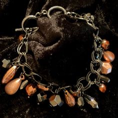 7” - 8” Toggle Bracelet, Black And Copper Beads Brown Metal Beaded Bracelets, Handmade Black Charm Bracelet For Party, Elegant Brown Metal Beaded Bracelets, Elegant Brown Bracelet With Lobster Clasp, Premier Designs Jewelry, Toggle Bracelet, Premier Designs, Copper Bracelet, Bracelet Black