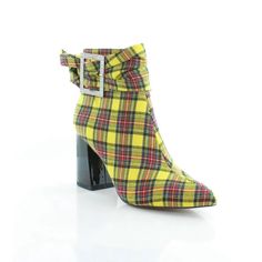 Nwob Betsey Johnson Millburn Women's Boots Yellow Plaid Size 7 Beautiful And Stylish Yellow Plaid Boots Smoke/Pet Free Home Yellow Round Toe Heels For Fall, Yellow Boots For Spring Party, Yellow Fitted Casual Boots, Casual Yellow Heels For Fall, Yellow Pointed Toe Boots For Party, Yellow Pointed Toe Party Boots, Casual Yellow Boots With Pointed Toe, Casual Yellow Pointed Toe Boots, Casual Yellow Winter Boots