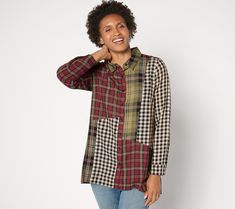 How do you take your plaid? The favorite seasonal pattern feels extra refreshing when artistically pieced on this go-everywhere tunic. From Coldwater Creek. Flannel Shirts, Plaid Tunic, The Favorite, Coldwater Creek, Flannel Shirt, Cold Water, Shirt Blouses, Top Blouse, Plaid