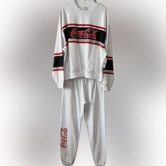 Coca-Cola By Pacsun Enjoy Crew Neck Sweatshirt & Sweatpants Size Small New With Tags Pacsun Sweaters, Grey Trench Coat, Boxy Sweater, White Knit Sweater, Compression Pants, Suit Shop, Quarter Zip Pullover, Crop Sweatshirt, Printed Sweater