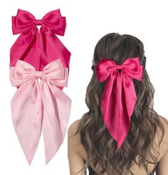 PRICES MAY VARY. Hair Bows Accessories: The pink bow clip is fashionable. These hair bow clips are naturally dropped down to hold thick or curly long hair easily. Wear big bows in your hair will make you look more elegant and charming Hair Bow Clips for Women: You will get 2pcs hair bows - hot pink hair bow and pink hair bow clip. The hair bows design is very trendy and elegant. It is suitable for matching different styles of hair Bows for Hair: The 2pcs hair bows are so elegant, made with very Hair Bows For Women, Hot Pink Hair, White Hair Bows, Hair Accessories Pins, Big Hair Bows, Large Hair Bows, Pink Hair Bows, Hair Ribbons, Bow Hair Accessories