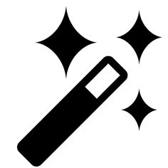 a black and white image of a knife with three stars around it on a white background