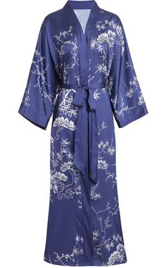 PRICES MAY VARY. One Size Fits More:Fits up to 54” at chest and hip, 50” length(below knee above ankle). Kimono style with belt and inner ties makes it very versatile.No matter what figure you are, you can choose it and try without regret. Silky Soft & Lightweight:Aensso robe is feather light.Its continuous sleeves makes you move free and no tag tickle on your neck.It’s silky smooth and super soft against your body makes you feel wrapped in arms and in love！ Quality&Luxurious:We pay much attenti Fancy Robes, Silk Robes, Summer Cover Up, Robes For Women, Blue Kimono, Loose Cardigan, Silk Robe, Womens Kimono, Kimono Fashion