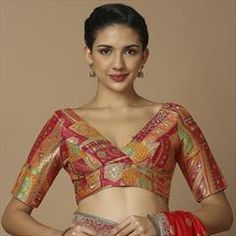 Red and Maroon color Blouse in Brocade fabric with Weaving work Luxury Red Blouse Piece With Kalamkari Print, Brocade Saree, Saree Blouses Online, Reception Lehenga, Color Blouse, Wear Red, Brocade Fabric, Maroon Color, Wearing Red