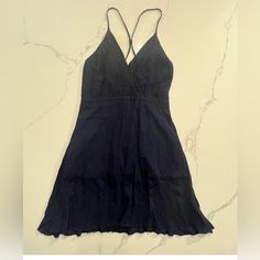 Nwt Esley Navy Blue Lightweight With Lining Sleeveless Summer Dress With Adjustable Spaghetti Straps And Zipper On The Side Please Check Pictures For Measurements As The Size Is Unknown, Seems Like Size Small Casual V-neck Dress With Crisscross Straps, Blue Sleeveless Sundress With Adjustable Straps, Beach Sundress With Sleeveless Crisscross Straps, Beach Sleeveless Sundress With Crisscross Straps, Sleeveless Sundress With Crisscross Straps For Beach, Blue Cami Sundress For The Beach, Blue Cami Sundress For Spring, Sleeveless Sundress For Night Out, Sleeveless Dresses With Crisscross Straps For Vacation