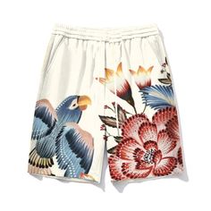 Experience peak comfort and flexibility with our White Birds of Paradise CasualShorts. The adjustable waistband moves with you, keeping every workout distraction-free. Made from soft, durable polyester, these shorts are perfect for intense training or relaxed lounging. Pair with a tee and sneakers for a cool, sporty look - ready for the gym, cycling, or any adventure! Specifications: Style: Men's Causal Shorts Sizing: Men Big, L to 9XL Design: White Birds of Paradise Graphic, Apricot, Red Fabric White Printed Cotton Shorts, Relaxed Fit Multicolor Shorts With Graphic Print, Multicolor Relaxed Fit Shorts With Graphic Print, White Relaxed Fit Shorts With Graphic Print, Clothes For Big Men, Bird Fashion, Retro Hip Hop, Hip Hop Trends, White Birds