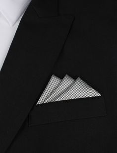 Black and White Small Dots Pocket Square Oxygen Three Point Pocket Square | OTAA.COM