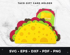 the taco gift card holder is shown