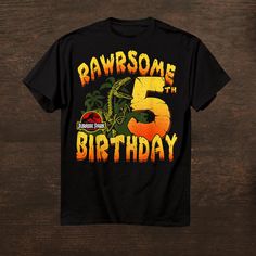 Buy Jurassic Park Rawrsome 5th Birthday Shirt at Fantasywears. Hight quality products with perfect design is available in a spectrum of colors and sizes, and many different types of shirts! Unisex T-Shirt – 100% Cotton (fiber content may vary for different colors) – Medium fabric (5.3 oz/yd² (180 g/m²)) – Classic fit – Tear away the label – Runs true to size Women T-Shirt – 100% combed ringspun cotton (fiber content may vary for different colors) – Light fabric (4.3 oz/yd² (146 g/m²)) – Slim fit with a longer body length – Tear away the label – Runs smaller than [...] 5th Birthday Shirt, Jurassic Park Birthday, Jurassic Park, Hight Quality, Birthday Shirt, 5th Birthday, Women T Shirt, Birthday Shirts, Types Of Shirts