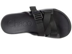 The Chaco® Chillos Slide has a vegan-friendly construction and boasts the iconic Z/Straps with cinch buckle for a comfortable sandal design..Slip-on sandal made of a polyester jacquard webbing straps with synthetic trims..Strappy sandal with ladder lock buckles for easy adjustments and a secure fit..LUVSEAT™ EVA footbed and high-rebound EVA midsole provide superior underfoot cushioning, arch support, and shock absorption..High-abrasion EVA outsole for reliable traction..Imported..Product measure Casual Summer Sandals With Logo Strap, Leather Sport Sandals With Logo Strap For Summer, Casual Leather Sandals With Logo Strap, Black Sandals With Logo Strap For Summer, Black Sport Sandals With Logo Strap For Summer, Casual Black Sandals With Logo Strap, Summer Beach Nylon Slides, Adjustable Synthetic Slides With Straps, Sandal Design