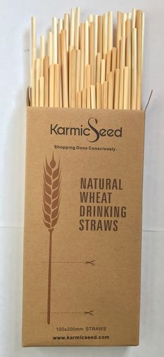 Eco-Friendly Natural Wheat Hay Drinking Straws (100 Straws) - Hipimi No Plastic Living, Wheat Plant, Waste Free Living, Environmentally Friendly Living, Plastic Free Living, Seed Shop, Waste Free, Eco Friendly Packaging, Wheat Straw