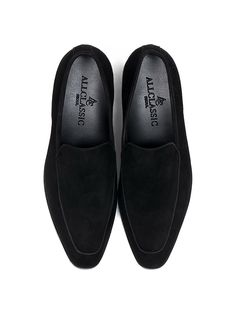 Editor's NotesThese classic loafers feature a sleek and dressy silhouette so versatile for styling from smart casual to a formal look.  They're crafted from smooth suede uppers, and fitted with comfortable leather linings and latex cushion.- Round moc toe- Suede upper- Leather lining- Latex cushion- Slip-onMeasurements (in.)- Size: KR230mm - KR290mm- Heel Height: 1.2 in- Fits true to sizeComposition & Care- Upper: Sheepskin suede- Lining: Leather- Outsole: AC signature green Casta sole- Refe Formal Suede Slip-ons With Round Toe, Elegant Wingtip Slip-ons For Office, Modern Formal Slip-ons With Almond Toe, Formal Suede Slip-ons With Almond Toe, Modern Formal Slip-ons With Suede Lining, Classic Leather Fitted Slip-ons, Classic Slip-on Dress Shoes With Suede Lining, Suede Slip-on Dress Shoes For Office, Elegant Tassel Loafers With Moc Toe For Office