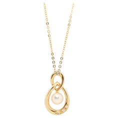 An amazing addition to your collection. Very rare 18k Yellow Gold MIKIMOTO Pearl and Diamond Drop Pendant. Pendant is 18k Mikimoto and Necklace chain 18k Unoaerro Details: 16in length chain 13mm by 22mm pendant 6.5mm akoya pearl 1.5mm diamonds 4.7grams total Pearl Diamond Necklace, Diamond Drop Pendant, Pearl And Diamond Necklace, Mikimoto Pearls, Diamond Bar, Real Pearls, Sea Pearls, Akoya Pearls, Diamond Drops