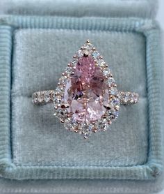 Pink Pear Engagement Ring, Pink Diamond Wedding Rings, Engagements Rings, Pink Diamonds Engagement, Pear Cut Diamond Ring, Morganite Diamond Ring, 3d Diamond, Pear Shaped Engagement Rings