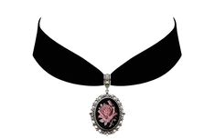 PRICES MAY VARY. Black and Pink Rose Cameo Decorative High Quality Antiqued Pendant Setting is 2 1/8" High Cameo is 1 5/8" High Velvet Choker is 13" Long, with 3" Chain for Additional Optional Length Made in U.S.A. Rose Cameo Choker Cameo Choker, Black Pink Rose, Steampunk Pendant, Choker Black, Black Velvet Choker, Gothic Steampunk, Antique Pendant, Velvet Choker, Black Choker